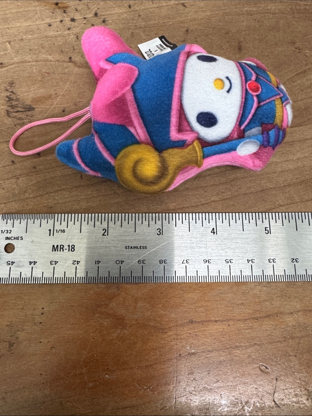 Sanrio My Melody Plush Keychain - Pink, Blue & Yellow - Picture 7 of 8
